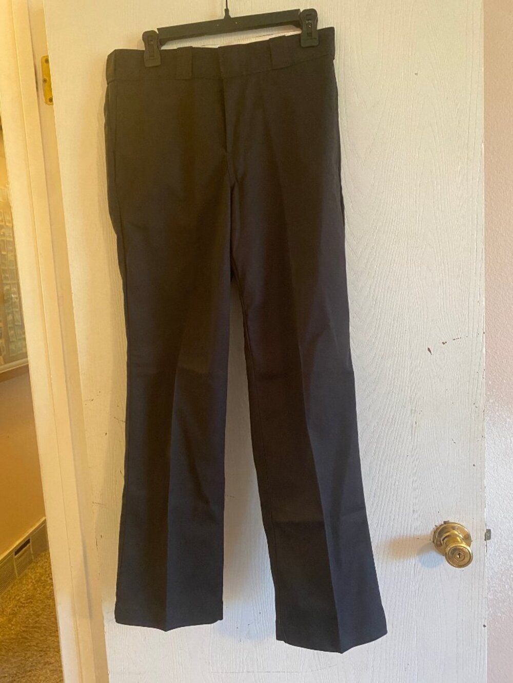 Dickies Solid Black Work Casual Flat Front Pants Size 32x30 NWOT